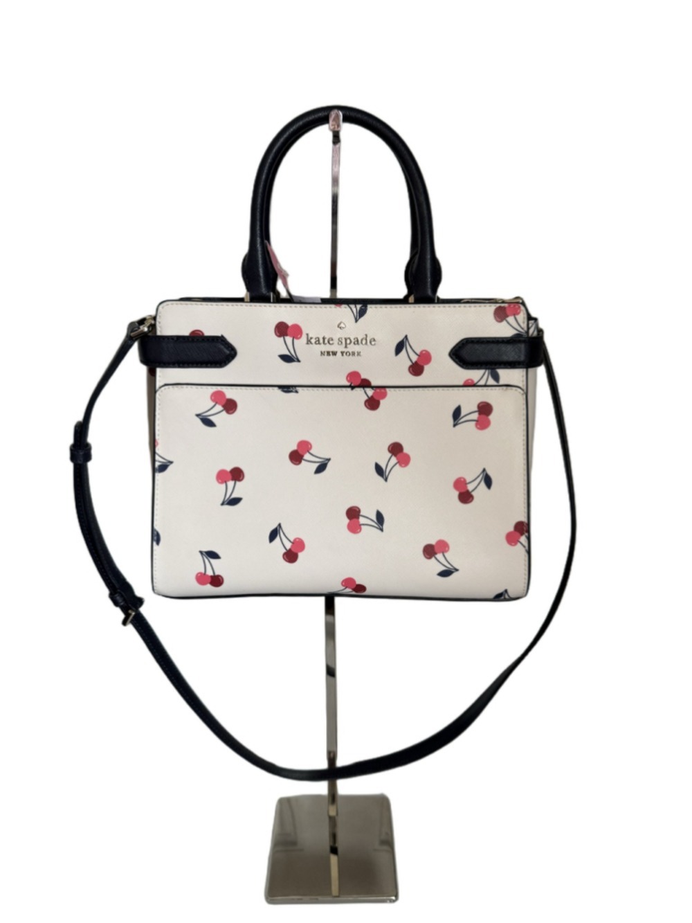 Kate Spade Staci Medium Satchel Bag Dancing Cherrie Cream Multi K6101 NWT - Picture 2 of 7